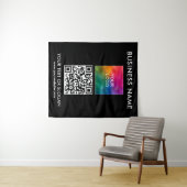 Zakelijke Logo QR Code Achtergrond Party Event Sem Wandkleed (In Situ (horizontaal))