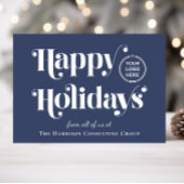 Zakelijke Logo QR Code Blue Christmas Corporate Feestdagenkaart