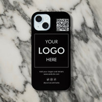 Zakelijke Logo QR Code Branding Zwart iPhone Case