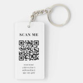Zakelijke Logo QR-code dubbelzijdig Sleutelhanger (achterkant)
