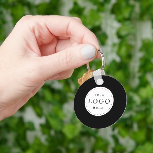 Zakelijke Logo QR-code dubbelzijdig Sleutelhanger (Hand)