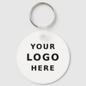 Zakelijke Logo & QR-code Eenvoudige minimalistisch Sleutelhanger (Voorkant)