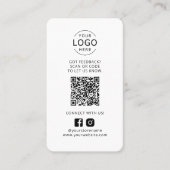 Zakelijke Logo QR Code Feedback Social Media Visitekaartje (Voorkant)