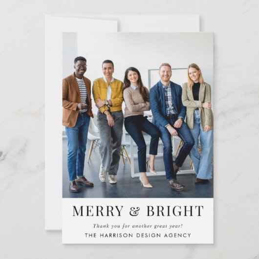 Zakelijke Logo QR Code Foto Zakelijke Kerstmis Feestdagenkaart (Voorkant)