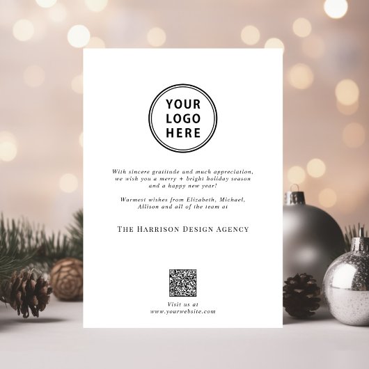 Zakelijke Logo QR Code Foto Zakelijke Kerstmis Feestdagenkaart