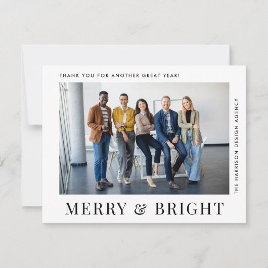 Zakelijke Logo QR Code Foto Zakelijke Kerstmis Feestdagenkaart (Voorkant)