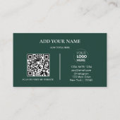 Zakelijke Logo QR-code | Groen Modern Professional Visitekaartje (Achterkant)