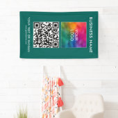 Zakelijke Logo QR-code hier Verticale Sjabloon Bes Spandoek (Insitu)