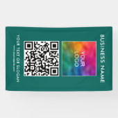 Zakelijke Logo QR-code hier Verticale Sjabloon Bes Spandoek (Horizontaal)
