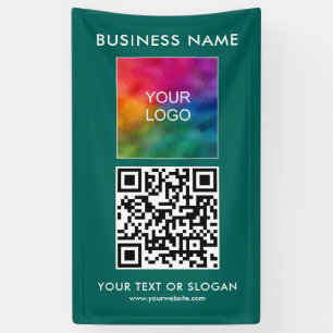 Zakelijke Logo QR-code hier Verticale Sjabloon Bes Spandoek