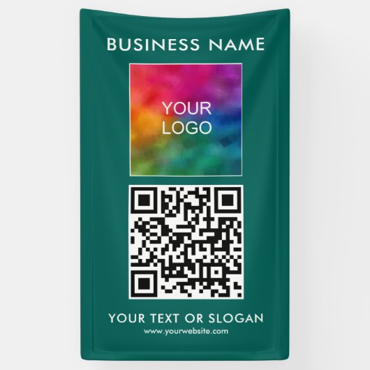 Zakelijke Logo QR-code hier Verticale Sjabloon Bes Spandoek (Verticaal)