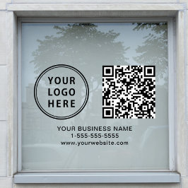 Zakelijke Logo QR Code Horizontaal Raamsticker