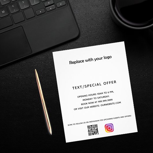 Zakelijke logo QR-code Instagram-promotie Flyer