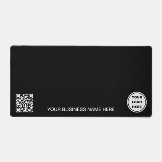 Zakelijke Logo & QR Code l Promotie Zwart Wit Bureaumat (Voorkant)