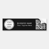 Zakelijke Logo & QR-code L Zwart-wit branding Bumpersticker (Voorkant)