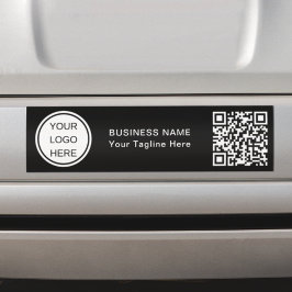 Zakelijke Logo & QR-code L Zwart-wit branding Bumpersticker
