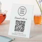 Zakelijke Logo QR-code Maak verbinding met ons taf Reclamebord Met Voetstuk (Insitu)