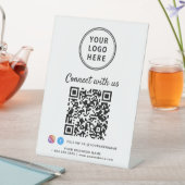 Zakelijke Logo QR-code Maak verbinding met ons taf Reclamebord Met Voetstuk (Insitu)