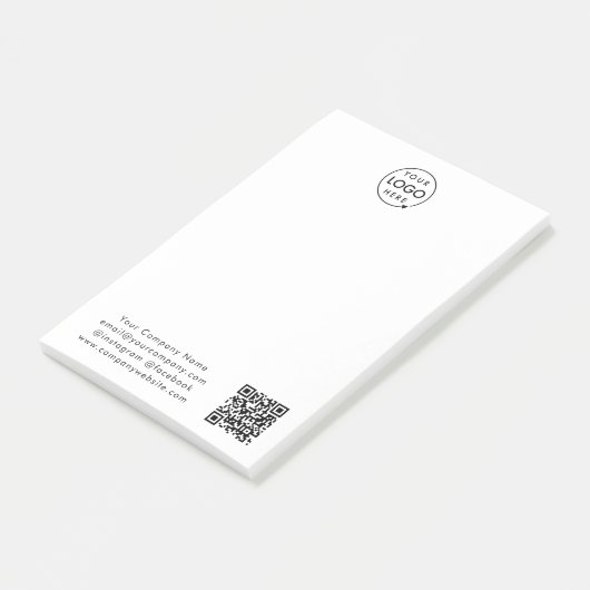 Zakelijke Logo | QR-code min. eenvoudig wit Post-it® Notes (Schuin)