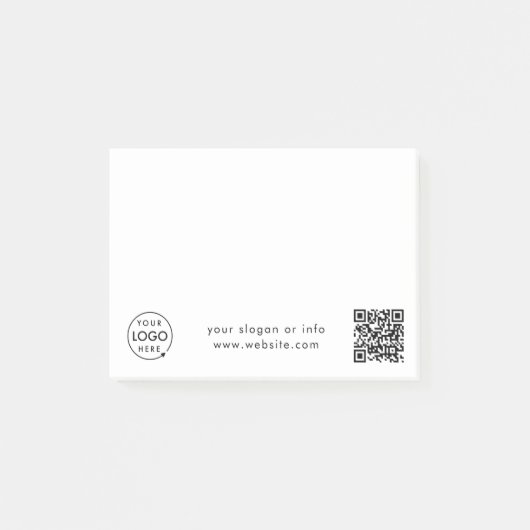 Zakelijke Logo | QR-code Minimalistisch eenvoudig  Post-it® Notes (Voorkant)