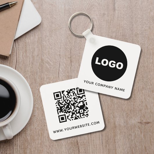 Zakelijke Logo QR Code Modern Bedrijf Promotie Sleutelhanger