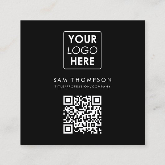 Zakelijke Logo QR-code Modern Eenvoudig Bedrijf Vierkante Visitekaartje (Voorkant)