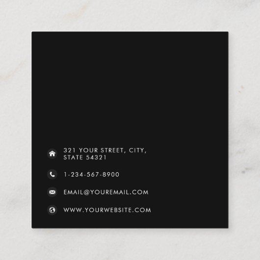 Zakelijke Logo QR-code Modern Eenvoudig Bedrijf Vierkante Visitekaartje (Achterkant)