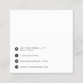 Zakelijke Logo QR Code Modern Eenvoudig Wit Vierkante Visitekaartje (Achterkant)