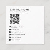 Zakelijke Logo QR Code Modern Minimaal Wit Vierkante Visitekaartje (Achterkant)