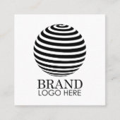 Zakelijke Logo QR Code Modern Minimaal Wit Vierkante Visitekaartje (Voorkant)