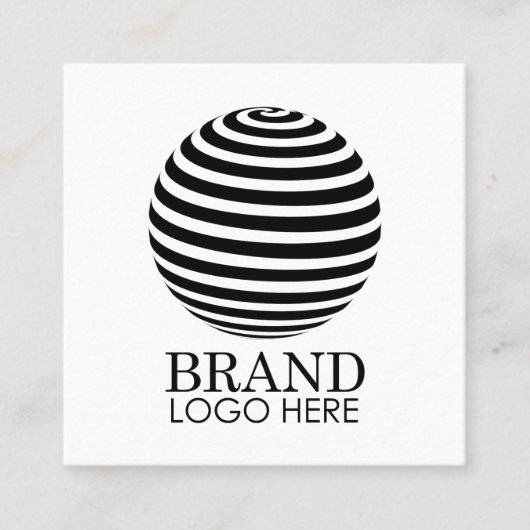 Zakelijke Logo QR Code Modern Minimaal Wit Vierkante Visitekaartje (Voorkant)