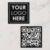 Zakelijke Logo QR Code Modern Minimalistisch Bedri Vierkante Visitekaartje (Voorkant / Achterkant)