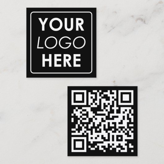 Zakelijke Logo QR Code Modern Minimalistisch Bedri Vierkante Visitekaartje (Voorkant / Achterkant)