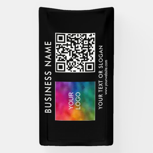  Zakelijke Logo QR Code Modern Openlucht Spandoek (Verticaal)