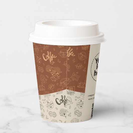 Zakelijke Logo QR Code Moderne professionele koffi Papieren Bekers (Rechts)