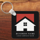 Zakelijke Logo & QR-code op Black Company Sleutelhanger (Voorkant)