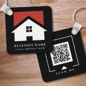 Zakelijke Logo & QR-code op Black Company Sleutelhanger