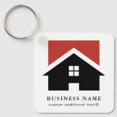 Zakelijke Logo & QR-code op wit bedrijf Sleutelhanger (Voorkant)