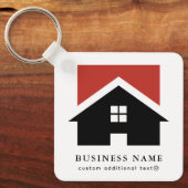 Zakelijke Logo & QR-code op wit bedrijf Sleutelhanger (Voorkant)