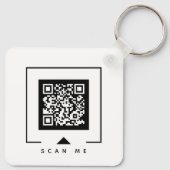 Zakelijke Logo & QR-code op wit bedrijf Sleutelhanger (Achterkant)