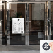 Zakelijke Logo QR code openingstijden Raamsticker (Kantoordeur)