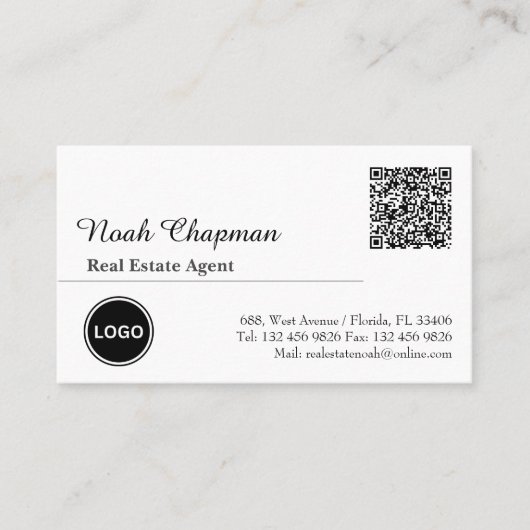 Zakelijke Logo QR-code Professionele service Visitekaartje (Voorkant)