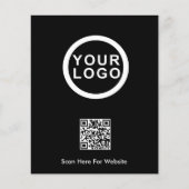 Zakelijke Logo QR Code Promotie Flyer | Zwart (Voorkant)