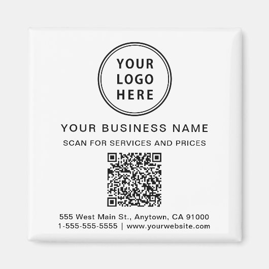 Zakelijke Logo QR Code Promotie Magneet (Voorkant)