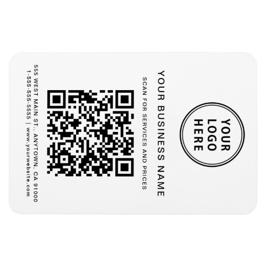 Zakelijke Logo QR Code Promotie Magneet (Horizontaal)
