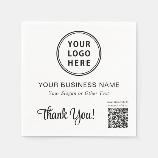 Zakelijke Logo QR Code Promotie Servet (Voorkant)