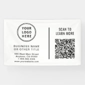 Zakelijke Logo QR Code Promotioneel Spandoek (Horizontaal)