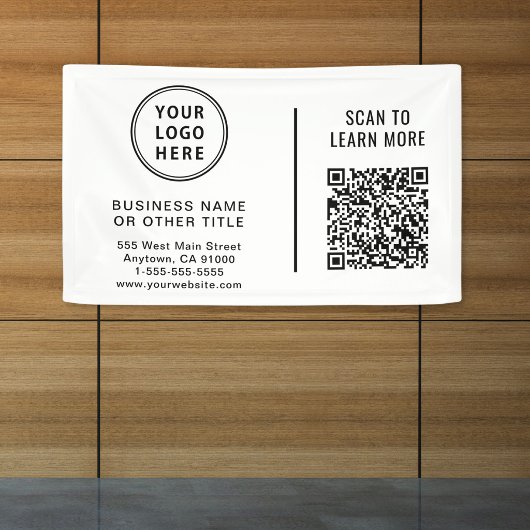 Zakelijke Logo QR Code Promotioneel Spandoek