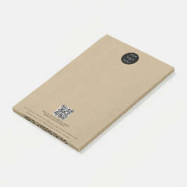 Zakelijke Logo QR Code Promotionele Rustieke Kraft Post-it® Notes