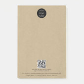 Zakelijke Logo QR Code Promotionele Rustieke Kraft Post-it® Notes (Voorkant)
